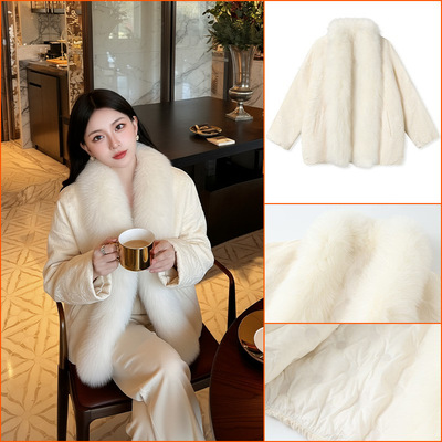 狐狸毛领新中式白鸭绒巨好看羽绒服女国风冬季新款保暖外套 NY040