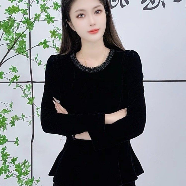 中年妈妈装显瘦减龄纯色打底衫