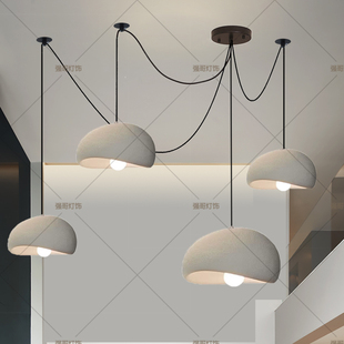 侘寂风餐厅吊灯现代简约创意个性吧台餐桌灯设计师款民宿挑空灯具