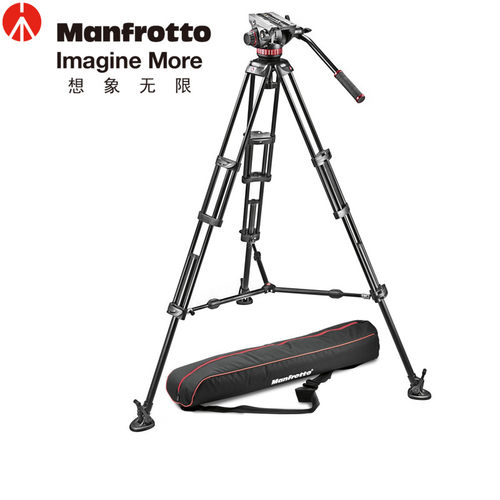 曼富图 MVH502A,546BK-1 502HD云台中置双管专业摄像机三脚架套装