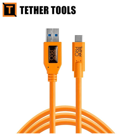 美国Tether Tools USB 3.0 Type-C联机拍摄线 A7R3 Z7 EOSR数据线5D4相机联机线A7M3电脑联机线USB黄线