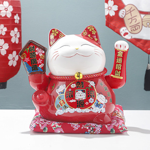 创意陶瓷招财猫摆件开业生意兴隆大小号自动摇手前台家居客厅装饰