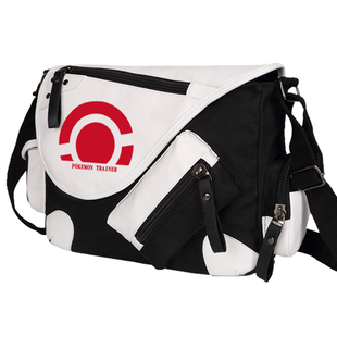 宝可梦斜挎包男女款大容量帆布学生书包高级感动漫潮多功能单肩包