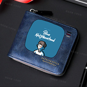卡通动漫二次元 钱包男款 短款 小型简约青年大学生PU皮夹拉链零钱包
