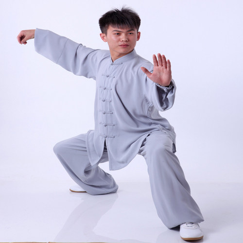 男女时尚手工定棉加丝武术练功服