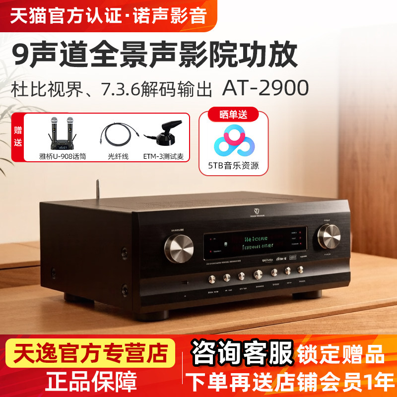 天逸 AT-2900全景声前级大功率专业9声道家庭影院AV功放机AT3000