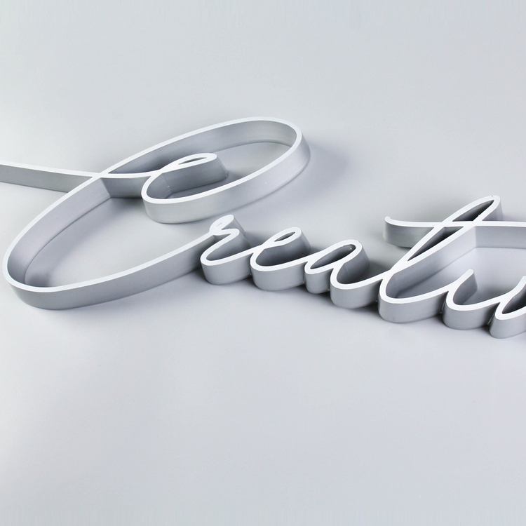 正面发光亚克力迷你字细线条发光字七彩变色三维字雕刻定制