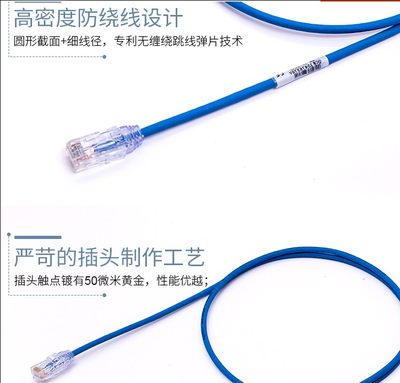 泛达0.5米2/3/5/10米CAT6A超六类万兆超细网线STP28X屏蔽10G跳线