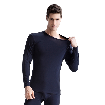 莱卡修身高弹精梳棉圆领保暖内衣