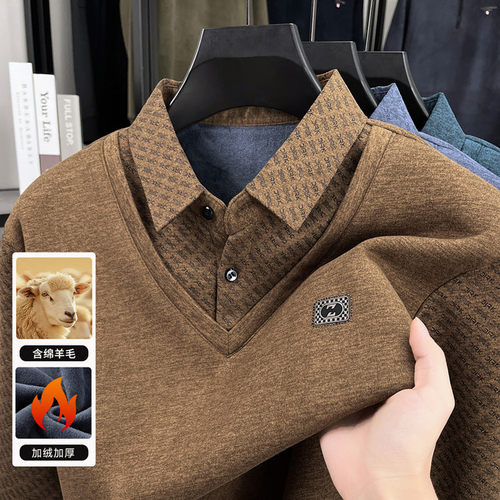 男士翻领POLO衫保暖针织衫