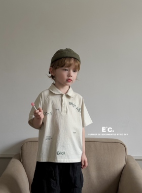 Ec尔菲梵潮牌小男孩宝宝童装夏天季韩版设计款短袖纯棉T恤polo衫