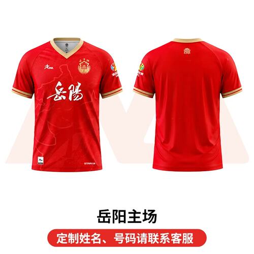 湘超岳阳队茵浪2026湖南省足球联赛球迷助威服足球服短袖T恤男女