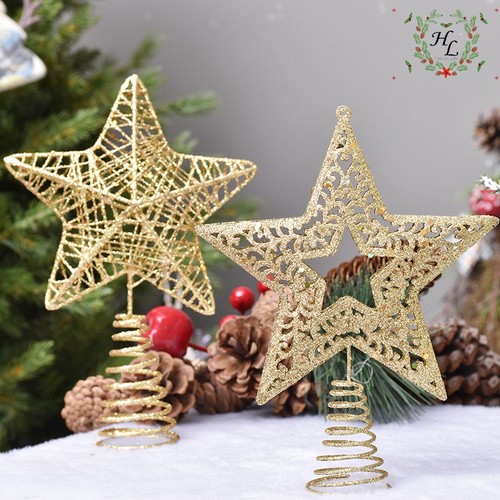 圣诞树树顶顶部金色星星装饰