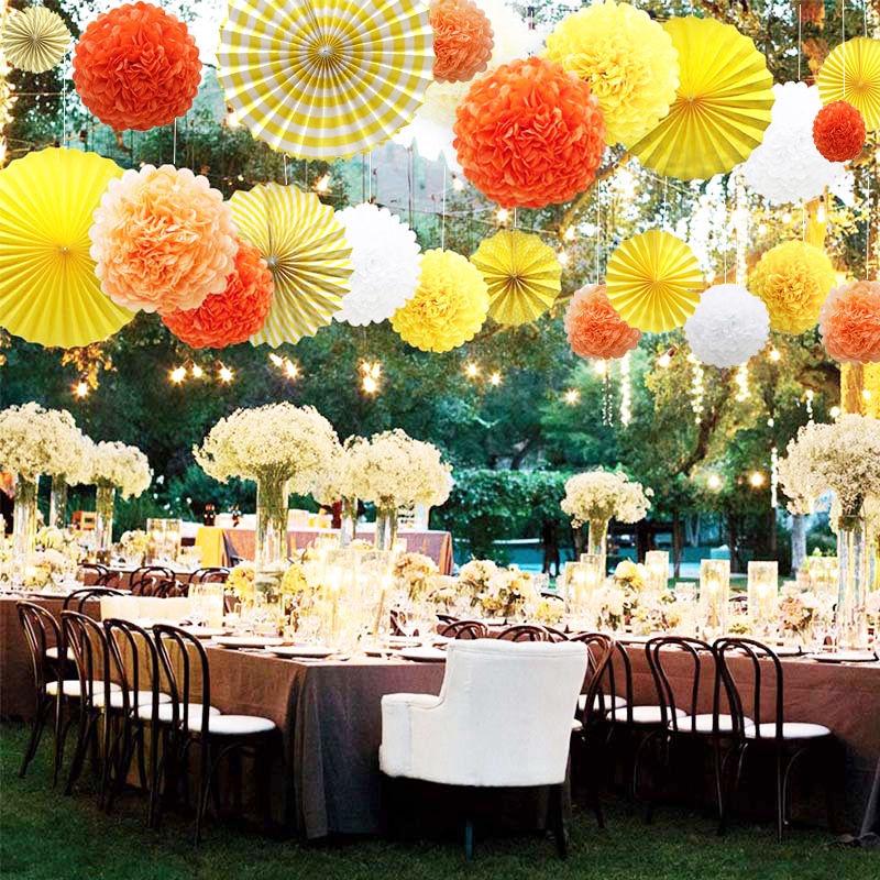 聚会背景中秋美陈悬空花球吊饰