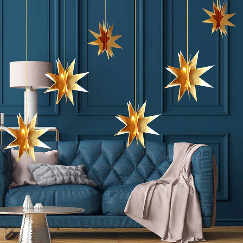 圣诞节装饰结婚婚房婚庆拉花装扮新房八角星场景客厅房间挂饰用品