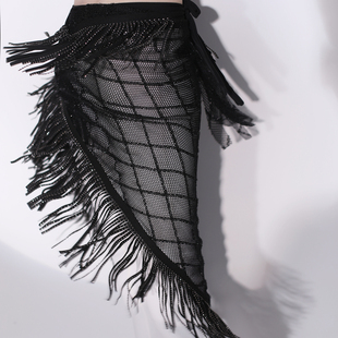 cherrydancer纪小白原创舞蹈下装 手工三角臀巾流苏彩钻肚皮舞2022