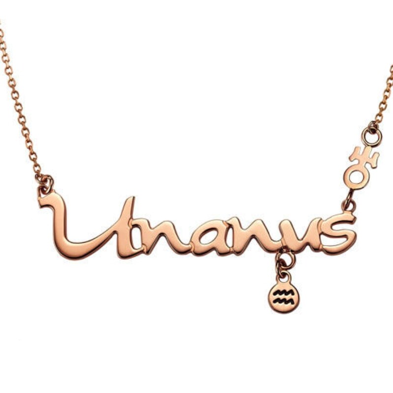 十二星座玫瑰金项链 天秤双子巨蟹摩羯天蝎狮子射手白羊钛钢吊坠