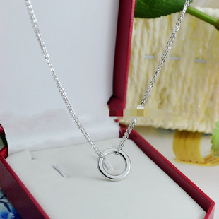 咱们结婚吧明星同款圆环锁骨吊坠 简约女款冷淡风银色钛钢项链