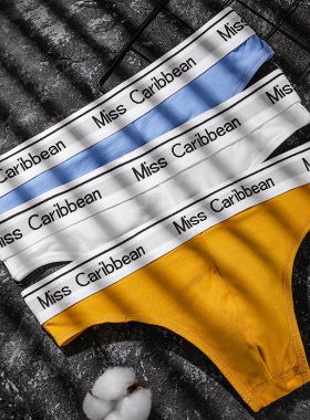 3条男士内裤纯棉丁字裤字母宽腰运动健身无痕U凸全棉大码三角T裤