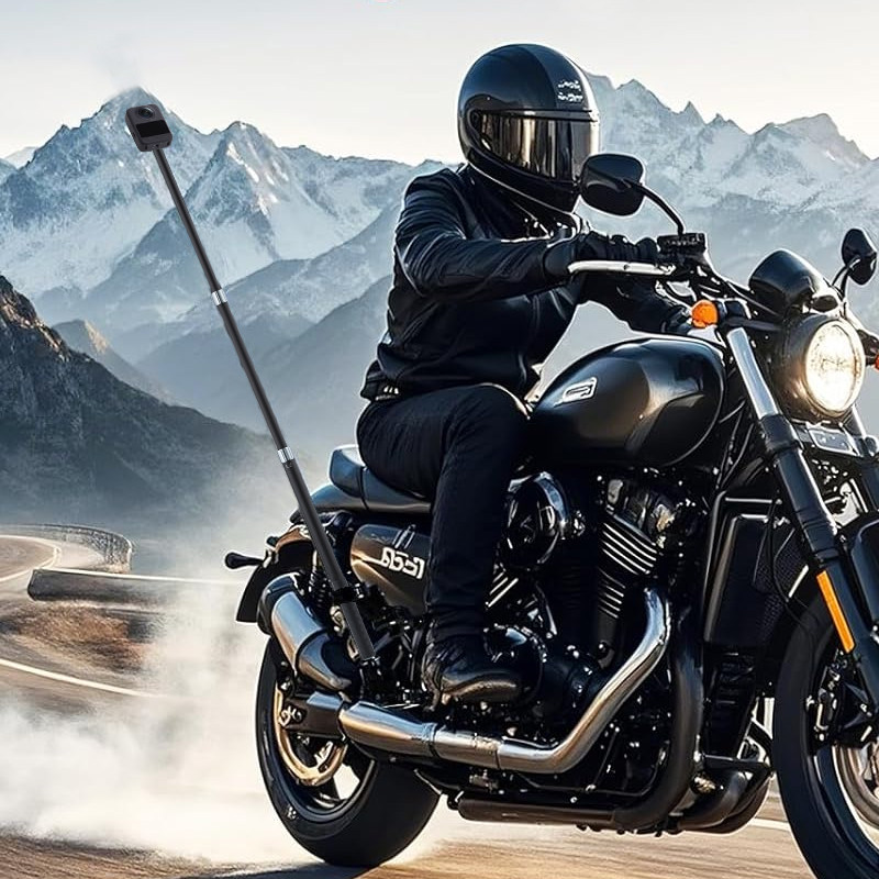 全新升级摩托车运动全景相机C型Insta360双头大力夹骑行固定支架