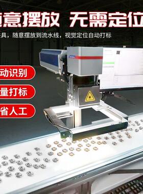 全自动视觉激光打标机雕刻机CCD光纤镭射机飞行打码刻字机
