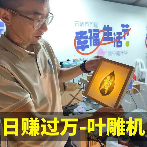 叶雕机树叶激光雕刻机小型全自动摆摊叶子打印照片机器激光打标机
