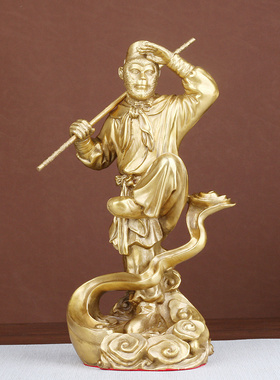 开运纯铜猴子摆件齐天大圣踏云孙悟空 斗战胜佛神像家居工艺品