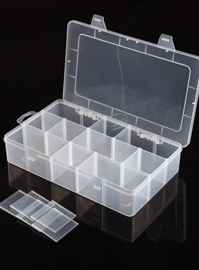 百年好盒EKB-212样品盒15格可活动收纳盒零件盒工具盒单格透明PP