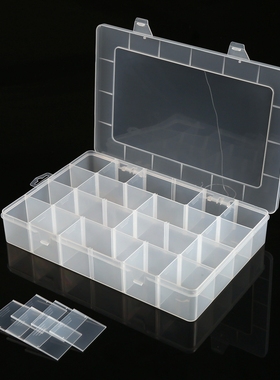 百年好盒EKB-204样品盒长方形透明塑料盒分隔零件24格元件收纳盒