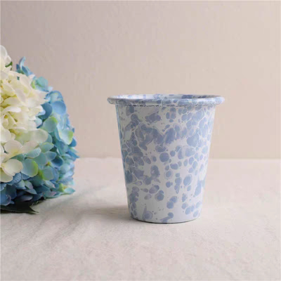 搪瓷印象 ins韩国网红同款泼墨宝贝蓝点咖啡杯漱口杯随手杯果汁杯