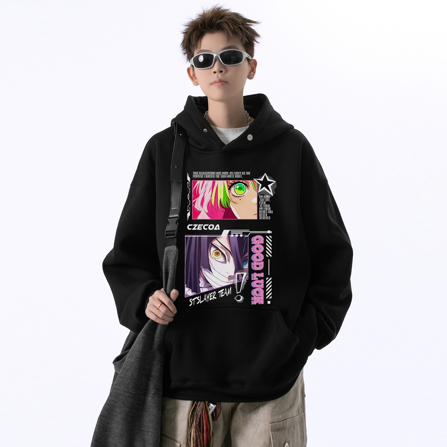 CZECOA重磅连帽卫衣动漫卡通男女款秋冬潮牌街头oversize宽松帽衫