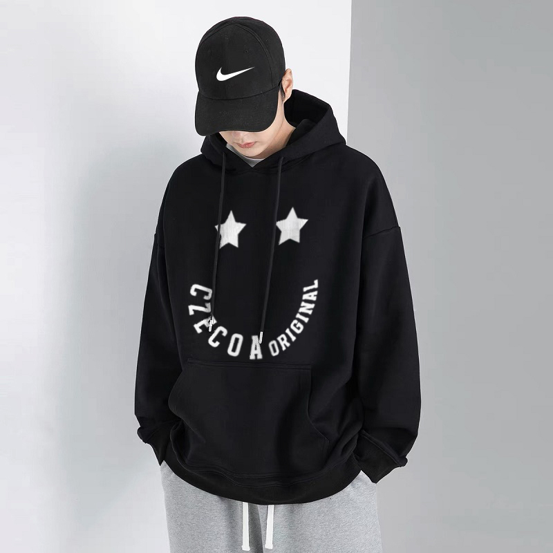 CZECOA加绒帽衫情侣连帽卫衣