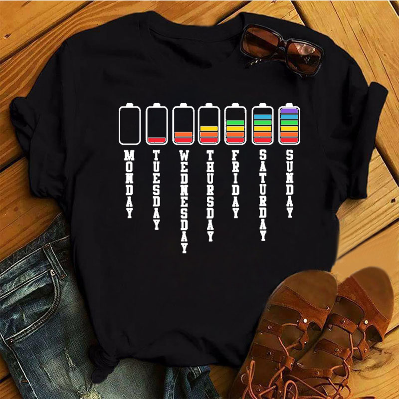 Money To Sunday T shirt 一周个性印花休闲街头创意短袖T恤男女