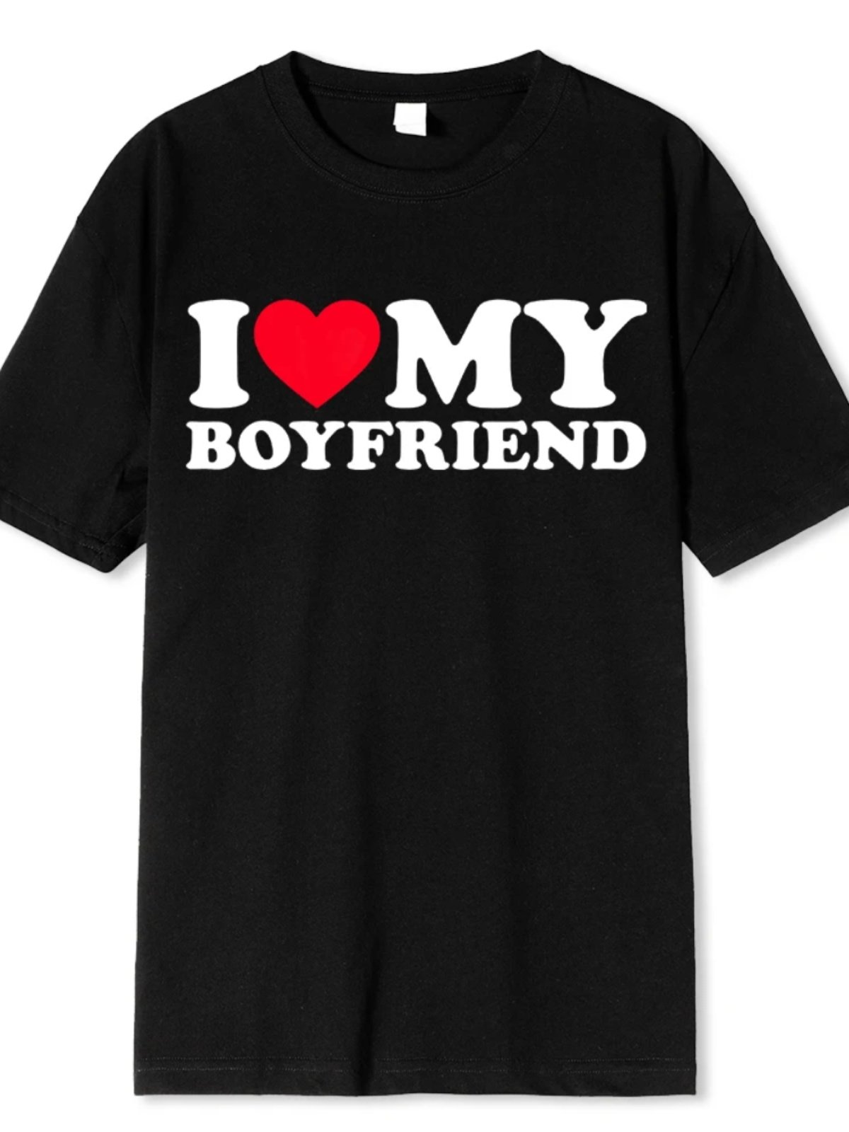 I Love My Girlfriend T-Shirt Unisex Letter Print - Taobao product photo 2