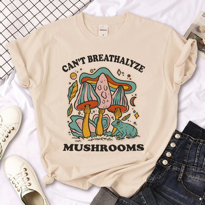 Mushroom Woman T Shirt 夏季热卖INS蘑菇印花百搭男女圆领T恤