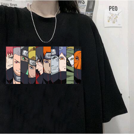 Japanese Sasuke Anime TShirt 个性日系动漫火影周边短袖t恤黑色