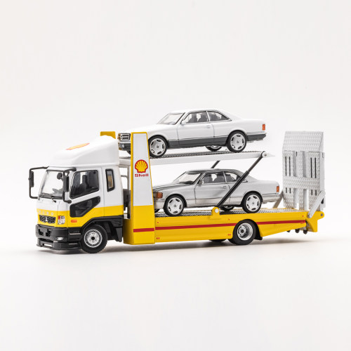 GCD #KS032 1/64三菱双层拖车 壳牌 芭比粉 韦川合金汽车模型玩具