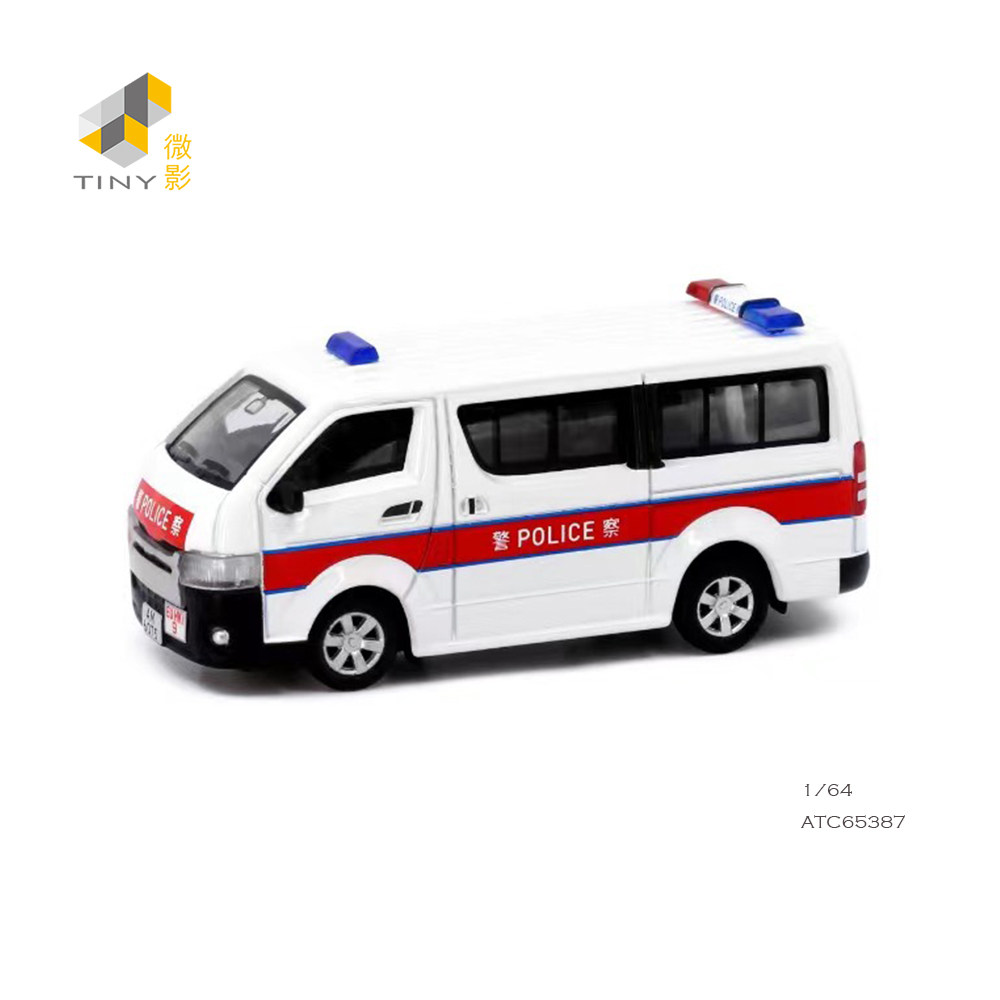 tiny微影 城市02 丰田海狮hiace警车 (银轮)(am6075) 合金模型车