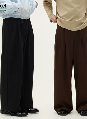 SOMENUM森林 25AW「天丝羊毛」老钱简约六褶直筒男女休闲长裤西裤