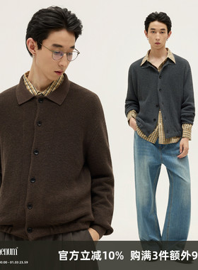 SOMENUM森林 25AW「优雅高智」羊毛混纺短宽男女简约中性毛衣开衫