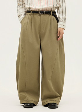 SOMENUM森林 25AW「修饰腿型」百搭男女加厚重磅宽松茧型裤气球裤