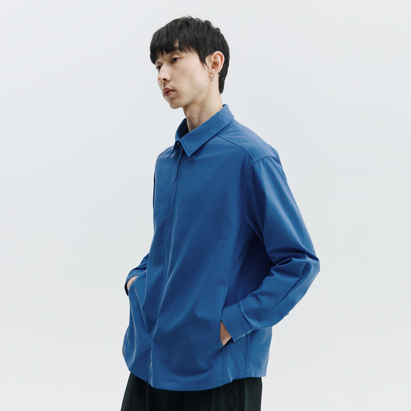 SOMENUM森林 26SS「莱赛尔亚麻」混纺肌理感男女通勤拉链夹克衬衫