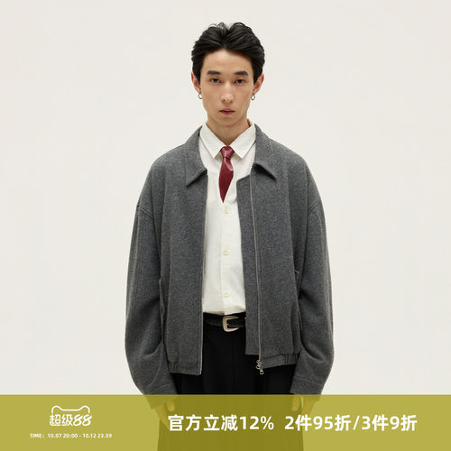 SOMENUM森林 25AW「德古拉」羊毛混纺血红内衬秋冬短廓形毛呢夹克