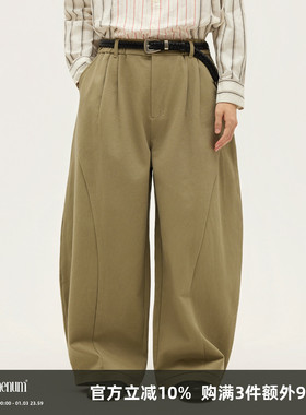 SOMENUM森林 25AW「修饰腿型」百搭男女加厚重磅宽松茧型裤气球裤