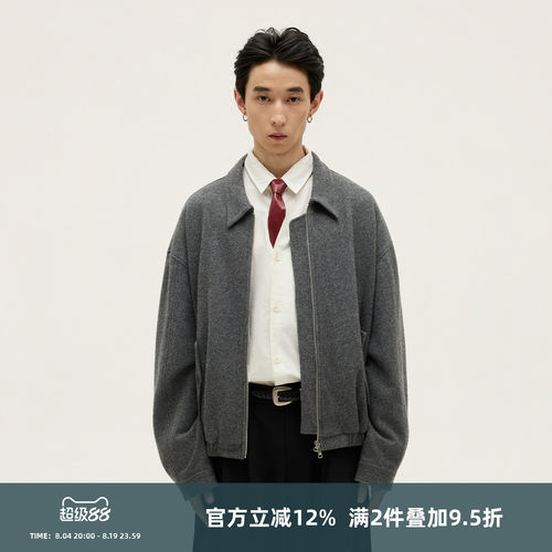 SOMENUM森林 25AW「德古拉」羊毛混纺血红内衬秋冬短廓形毛呢夹克