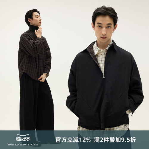SOMENUM森林 25AW 「双面穿」老钱休闲男女通勤格纹衬衫夹克外套
