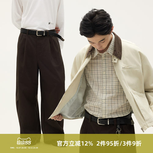 SOMENUM森林 25AW 头层牛皮老钱男亮面定制金属真皮挂件腰带皮带