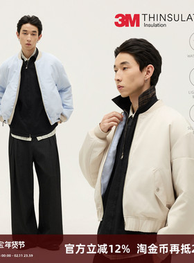 SOMENUM森林 25AW「双面穿MA1」优雅简约 男女条纹厚飞行夹克棉服