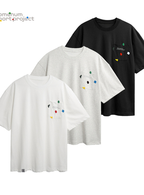 SOMENUM森林 吸湿速干宽松男女透气圆领运动 攀岩刺绣口袋短袖T恤