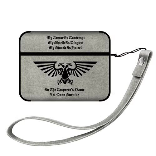 战锤40K帝国双头鹰苹果蓝牙耳机保护套适用AirPodsPro第二代耳机保护壳翻毛皮1/2/3代全包Airpods4硅胶软壳